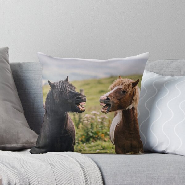 Artikelvorschau, Laughing Horses Funny Horse Friends Countryside Animal Art entworfen und verkauft von roverte.
