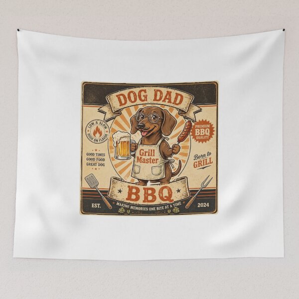 Item preview, Dog Dad BBQ Grill Master Dachshund Funny Dad designed and sold by ChotipahArt.