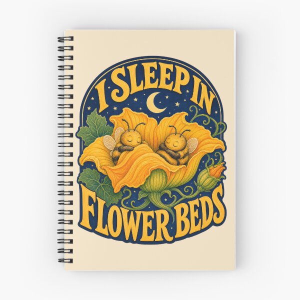 Item preview, Squash Bee Sleeping in Squash Blossom Flower Beds Cute Native Bee designed and sold by shifumart.