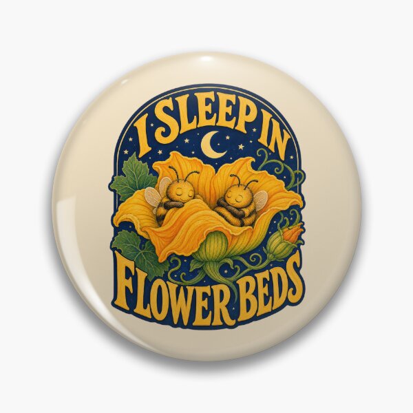 Item preview, Squash Bee Sleeping in Squash Blossom Flower Beds Cute Native Bee designed and sold by shifumart.