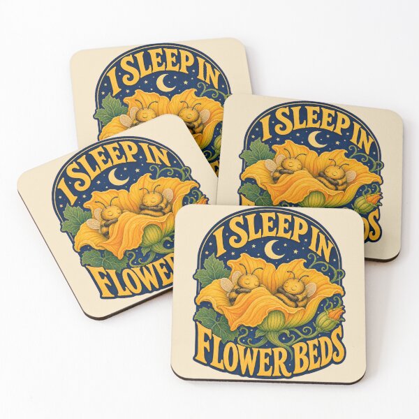 Item preview, Squash Bee Sleeping in Squash Blossom Flower Beds Cute Native Bee designed and sold by shifumart.