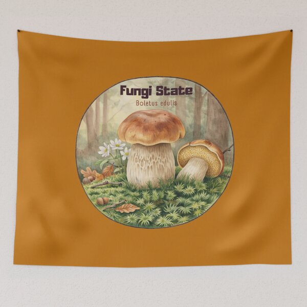 Item preview, Fungi State - Boletus edulis Woodland Mushroom Illustration designed and sold by Reniferka Artifacts.