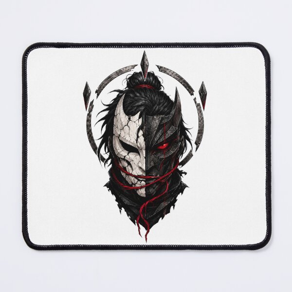 Item preview, The Veilbreaker – Dark Samurai Mask | Crimson Eye Anime Streetwear designed and sold by AD-NOVA!!!.