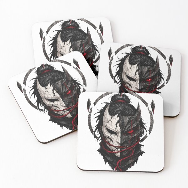 Item preview, The Veilbreaker – Dark Samurai Mask | Crimson Eye Anime Streetwear designed and sold by AD-NOVA!!!.