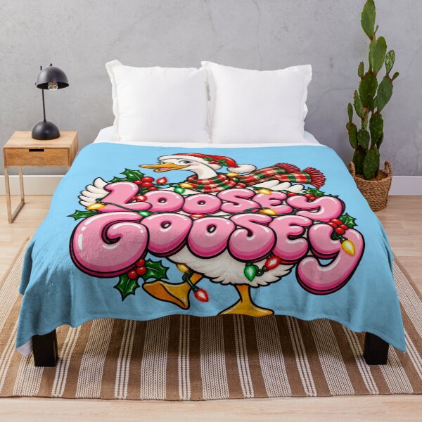 Item preview, Loosey Goosey Christmas Goose with Santa Hat and Pink Lettering designed and sold by AmiGraph.