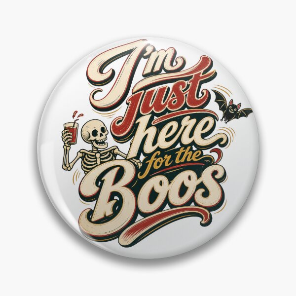 Item preview, I'm Just Here For The Boos Retro Skeleton Drinking Bat Halloween designed and sold by Modern Antique Atelier .