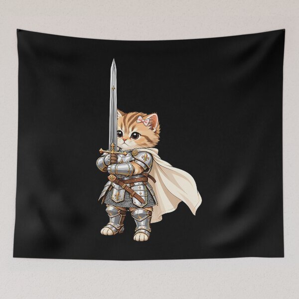 Item preview, Brave Knight Kitten With Sword designed and sold by Alzasshop.