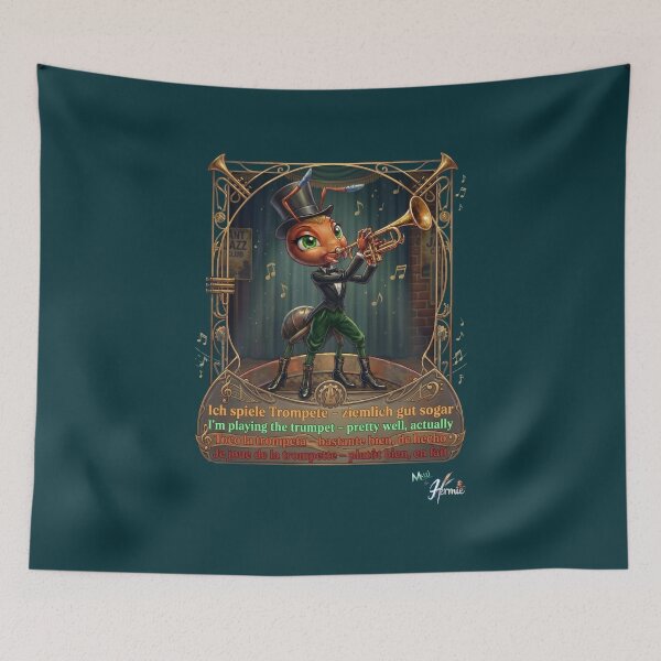 Item preview, Ant MALÚ by HERMIE: Trumpet Jazz Band Retro Music Pop Art designed and sold by HERMIE-design.