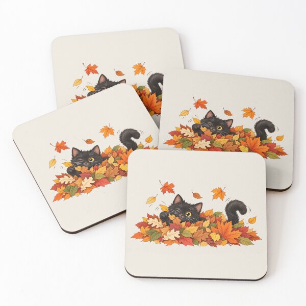 Item preview, Black Cat Autumn Leaves, Cozy Fall Kitty, Cute Pumpkin Season, Halloween Cat Lover, Vintage Autumn Aesthetic designed and sold by Quiajia.