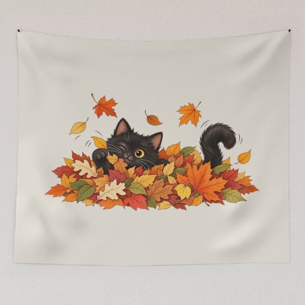 Item preview, Black Cat Autumn Leaves, Cozy Fall Kitty, Cute Pumpkin Season, Halloween Cat Lover, Vintage Autumn Aesthetic designed and sold by Quiajia.