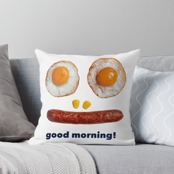 Item preview, Good Morning! Funny Breakfast Face with Fried Eggs and Sausage designed and sold by casualnature.