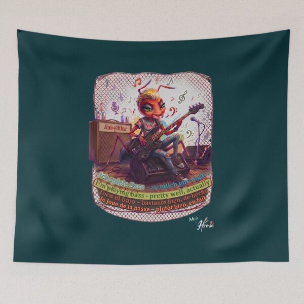Item preview, Ant MALÚ by HERMIE: Bass Guitar Punk Rock Band Music Pop Art designed and sold by HERMIE-design.