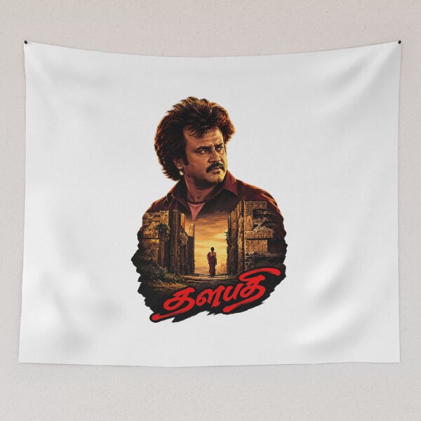 Item preview, Superstar Rajinikanth Thalapathi Iconic Pose Tribute Art designed and sold by Fashvora.