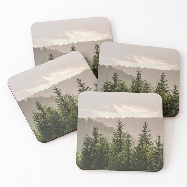 Item preview, Bosque de Niebla Suave: Atardecer en la Montaña designed and sold by obalartsMerch.