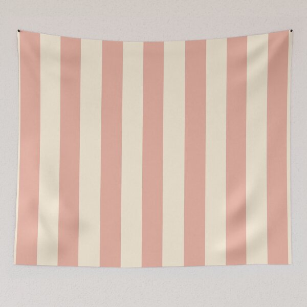 Item preview, cabana stripes in pastel coral and ivory designed and sold by RishabhArts1.