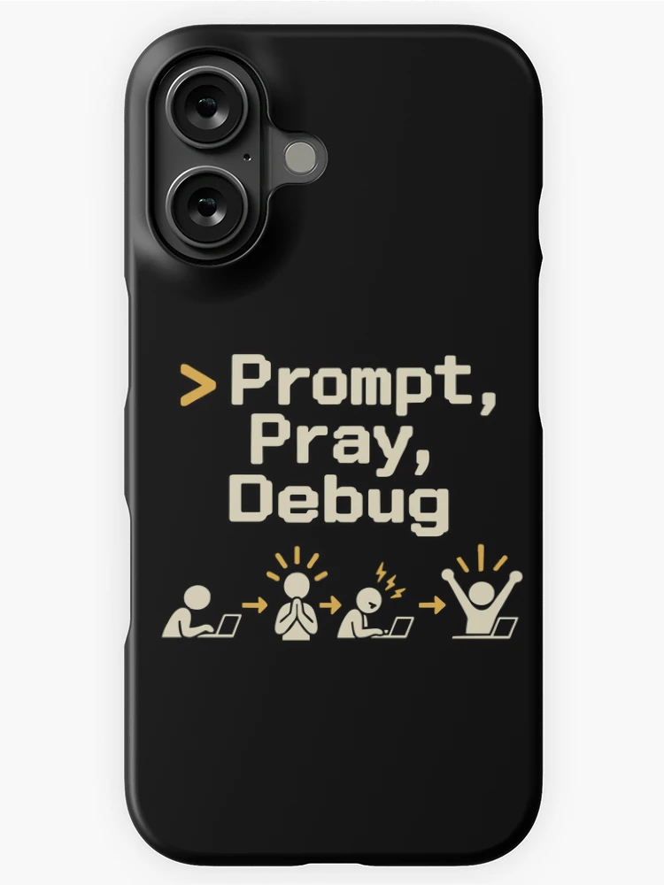 Thumbnail 1 of 4, iPhone Case, Prompt, Pray, Debug Terminal Humor designed and sold by ThreadQuirk.