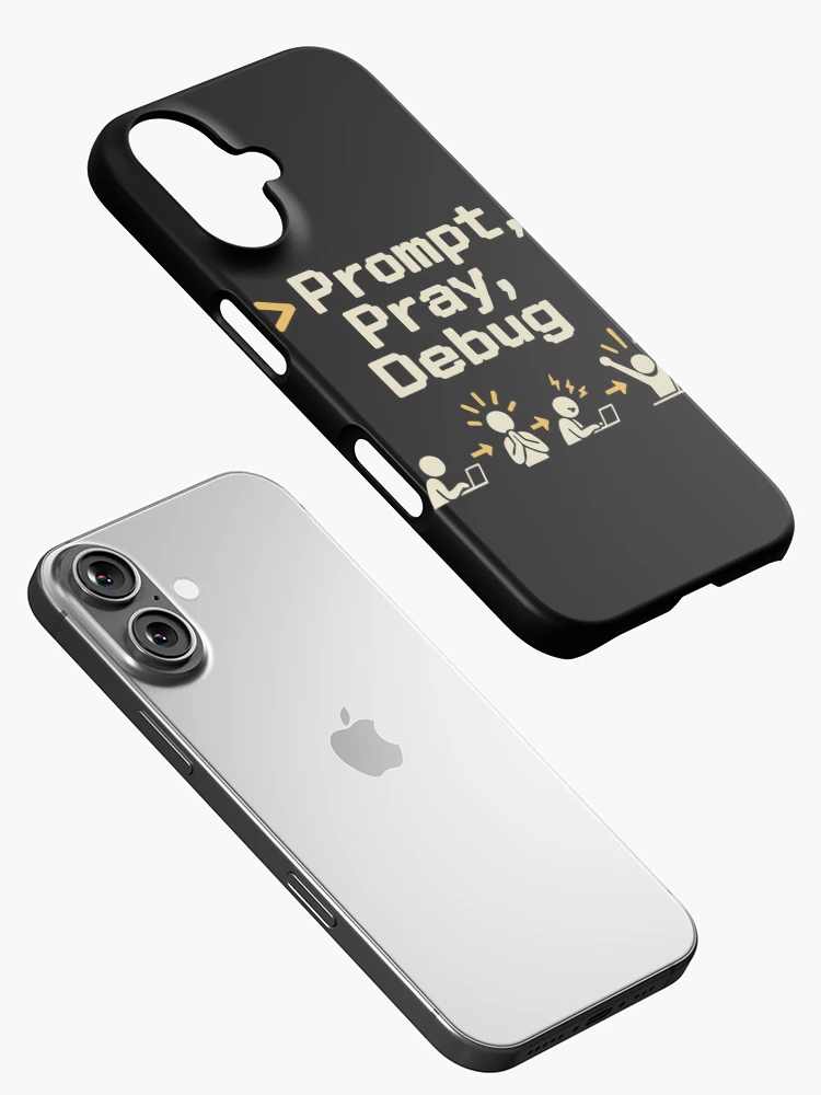 Thumbnail 2 of 4, iPhone Case, Prompt, Pray, Debug Terminal Humor designed and sold by ThreadQuirk.