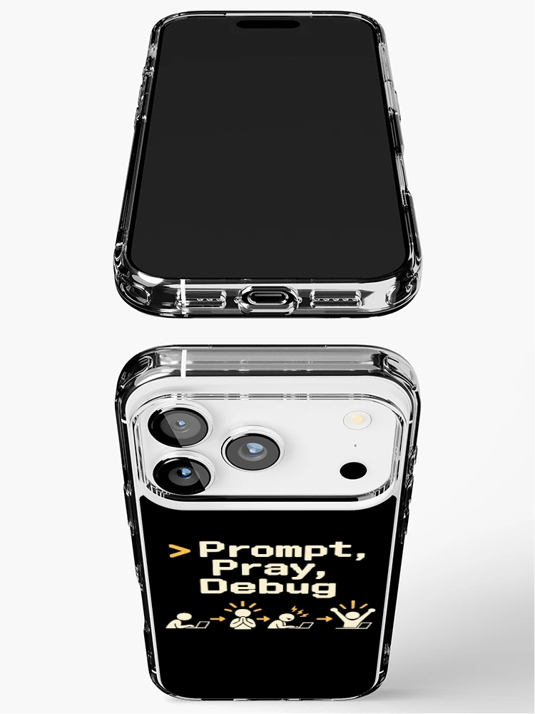 Thumbnail 3 of 5, iPhone Case, Prompt, Pray, Debug Terminal Humor designed and sold by ThreadQuirk.