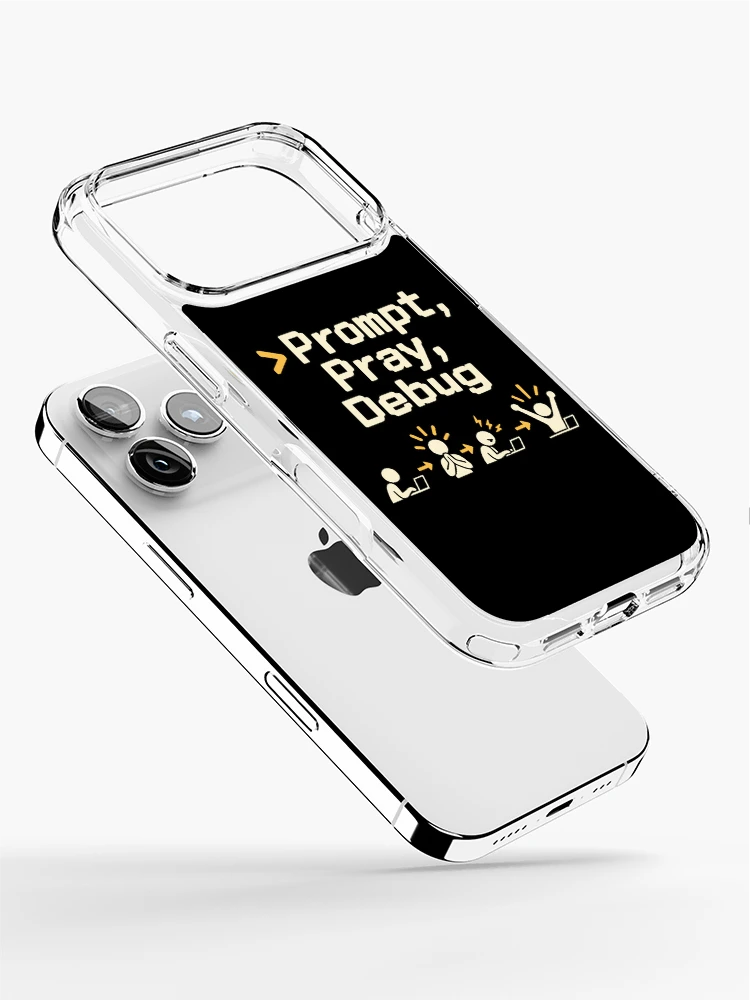 Thumbnail 2 of 5, iPhone Case, Prompt, Pray, Debug Terminal Humor designed and sold by ThreadQuirk.