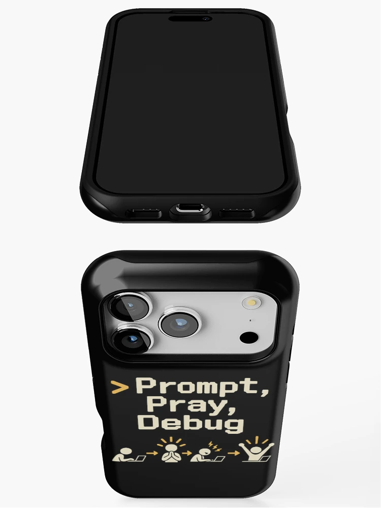 Thumbnail 3 of 4, iPhone Case, Prompt, Pray, Debug Terminal Humor designed and sold by ThreadQuirk.