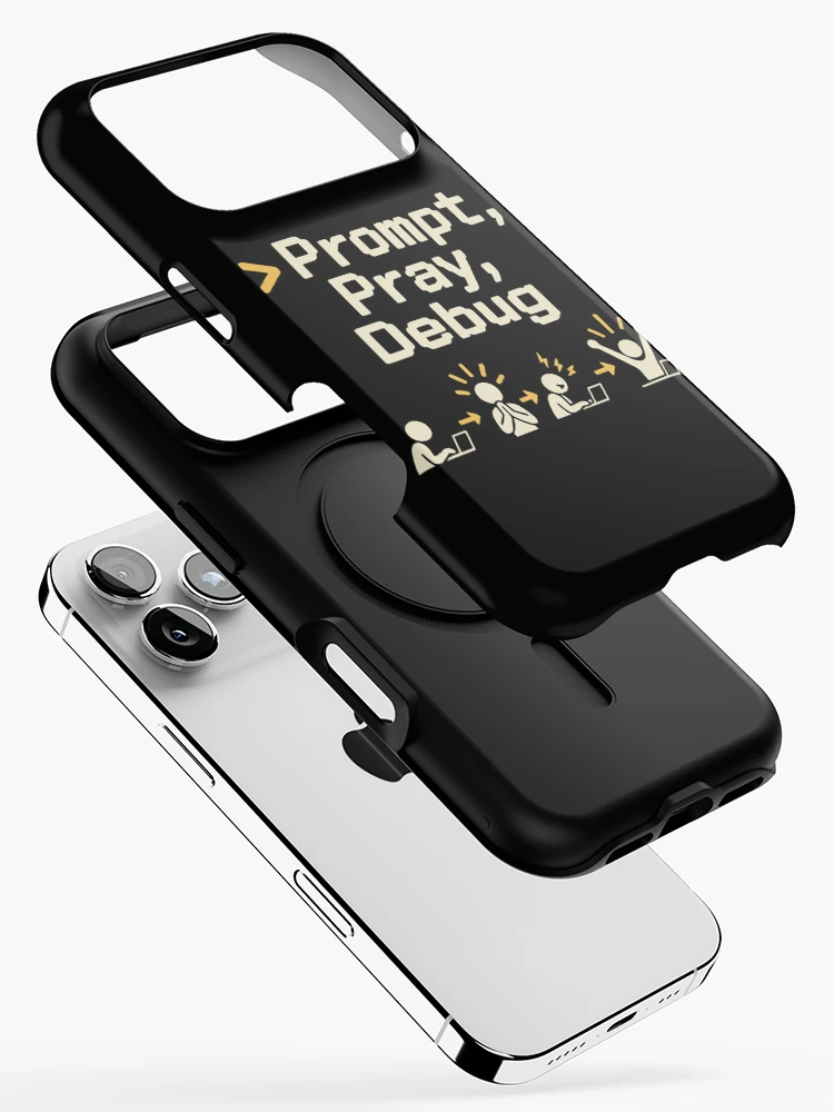 Thumbnail 2 of 4, iPhone Case, Prompt, Pray, Debug Terminal Humor designed and sold by ThreadQuirk.