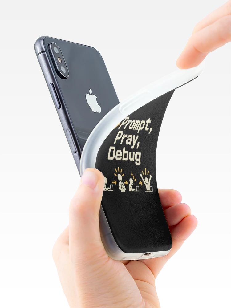 Thumbnail 4 of 5, iPhone Case, Prompt, Pray, Debug Terminal Humor designed and sold by ThreadQuirk.
