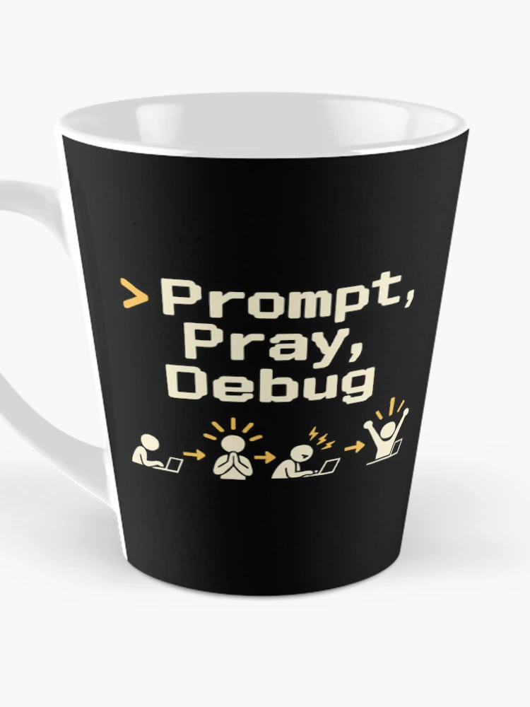 Thumbnail 3 of 4, Coffee Mug, Prompt, Pray, Debug Terminal Humor designed and sold by ThreadQuirk.