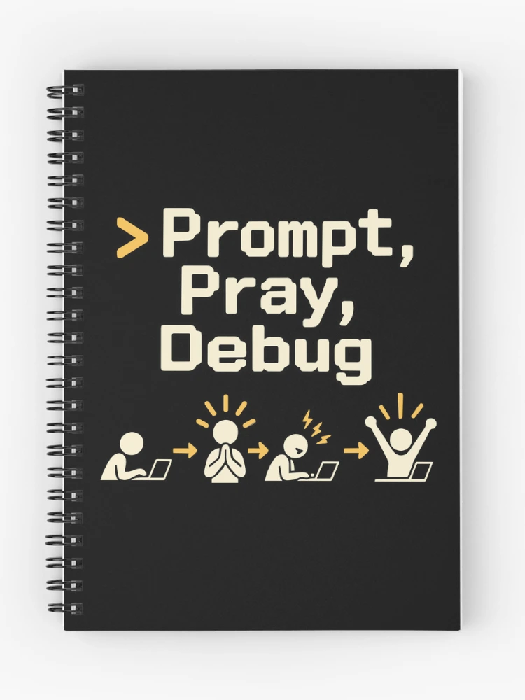 Thumbnail 1 of 3, Journal, Prompt, Pray, Debug Terminal Humor designed and sold by ThreadQuirk.