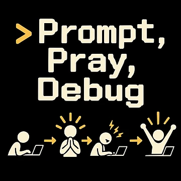 Artwork thumbnail, Prompt, Pray, Debug Terminal Humor by ThreadQuirk