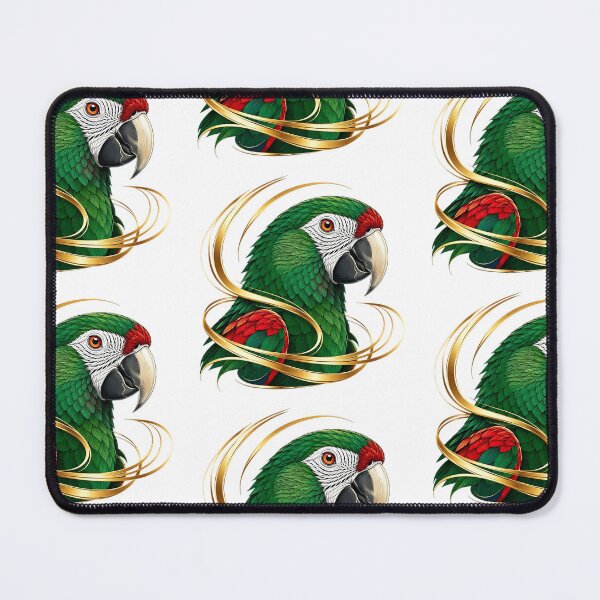Item preview, Majestic Green Macaw Parrot with Gold Ribbons - Luxury Tropical Bird Vector Art    designed and sold by Nubian Style.