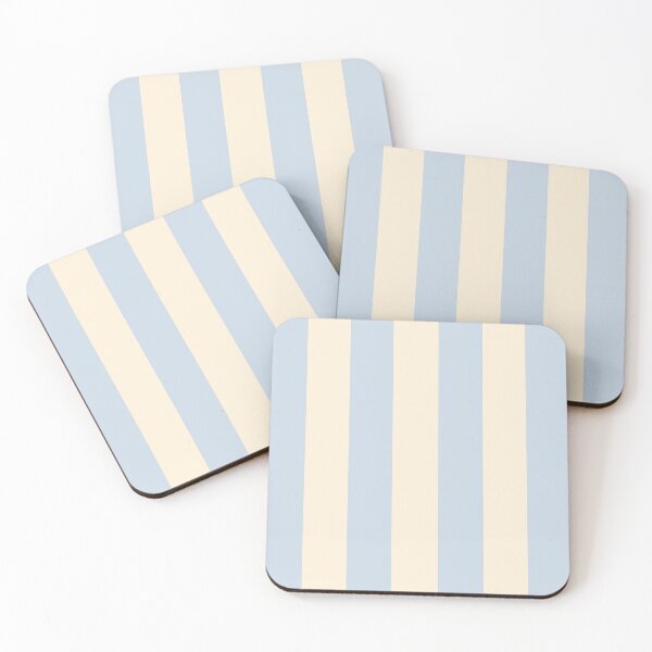 Item preview, cabana stripes in pastel blue and ivory designed and sold by RishabhArts1.