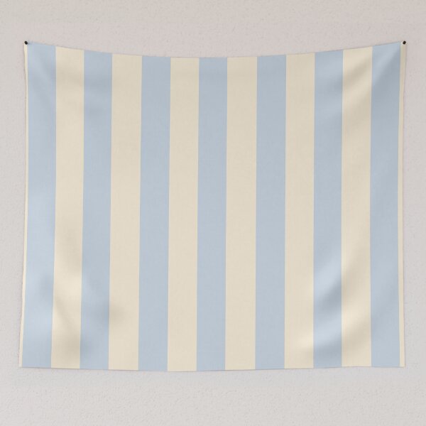 Item preview, cabana stripes in pastel blue and ivory designed and sold by RishabhArts1.