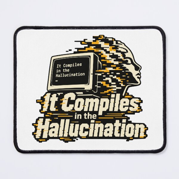 Item preview, It Compiles in the Hallucination Glitch Graphic designed and sold by ThreadQuirk.