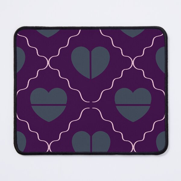 Item preview, Geometric Slate Blue Heart & Wavy Pink Grid Pattern designed and sold by rspsp.