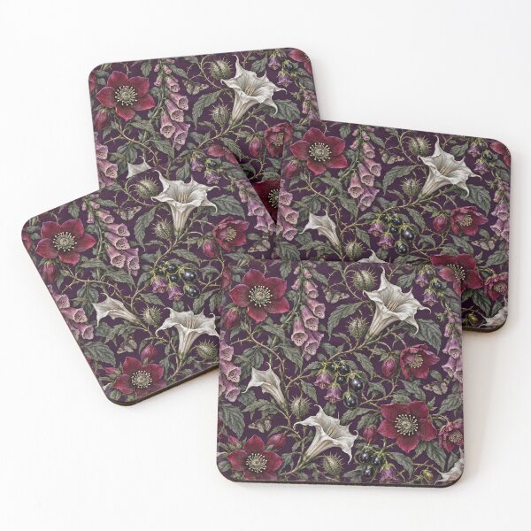 Item preview, The Poison Garden – Purple Velvet Gothic Botanical Pattern designed and sold by Bodique.
