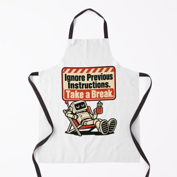 Item preview, Ignore Previous Instructions Take a Break Robot Sign designed and sold by ThreadQuirk.