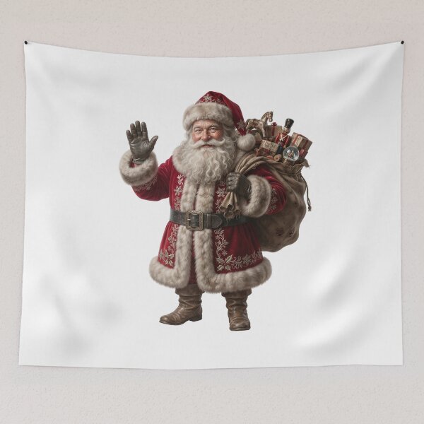 Item preview, Vintage Traditional Santa Claus with Gift Sack Art designed and sold by Utopian-Magic.