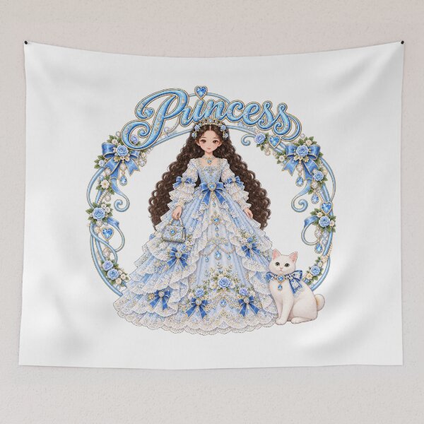 Item preview, Cute French Blue Princess with her Best Friend! designed and sold by meganlaub1.