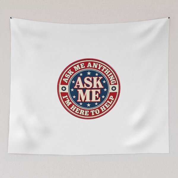 Item preview, Ask Me Anything – Retro Staff Badge, I'm Here to Help designed and sold by casualnature.