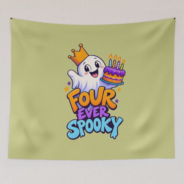 Item preview, Four Ever Spooky 4th Birthday Ghost designed and sold by Endless7Art.