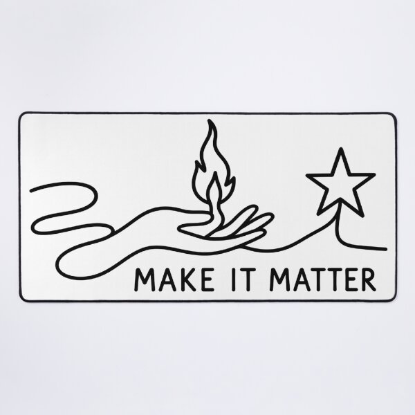 Item preview, "Make It Matter Line Art: Inspirational Hand with Fire and Star Minimalist Vector Design" designed and sold by Nubian Style.