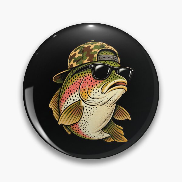 Item preview, Camouflage Trout Fisher Colorful Lake Portrait Artwork Style designed and sold by adiencarteras.
