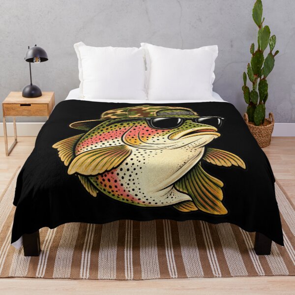 Item preview, Camouflage Trout Fisher Colorful Lake Portrait Artwork Style designed and sold by adiencarteras.