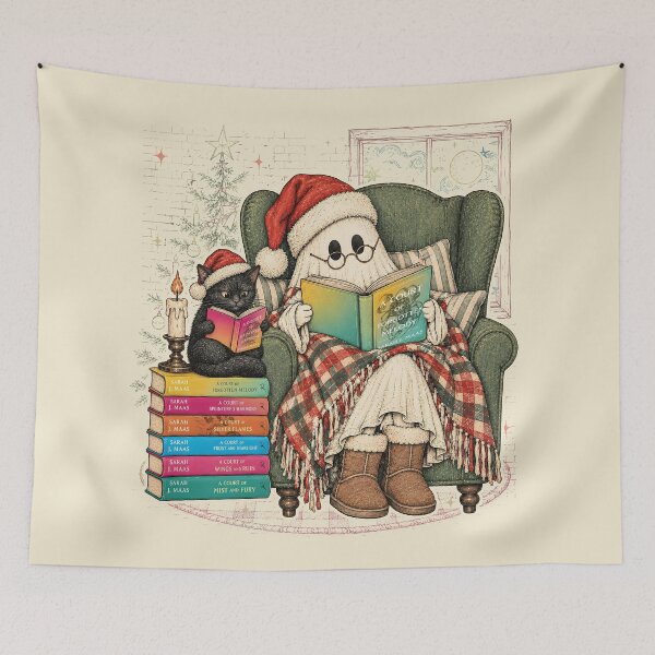 Item preview, Christmas Ghost Reading ACOTAR designed and sold by kjanedesigns.