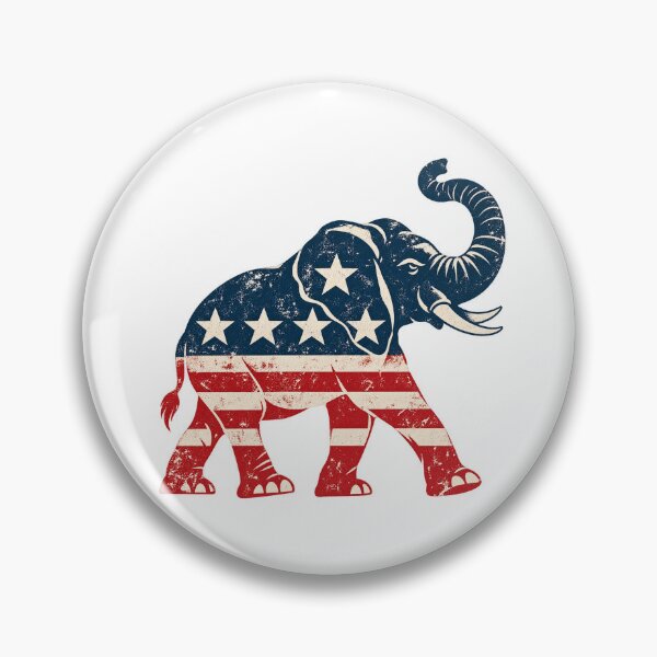 Item preview, Vintage Patriotic Elephant American Flag Design designed and sold by LandFinStudio.
