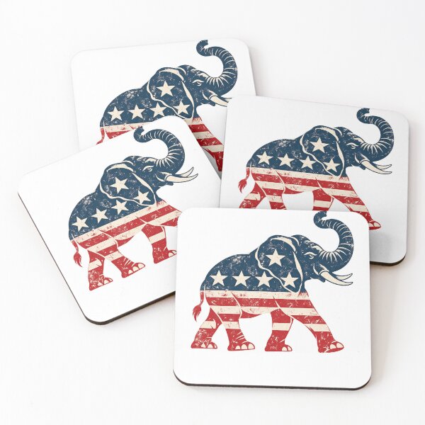 Item preview, Vintage Patriotic Elephant American Flag Design designed and sold by LandFinStudio.