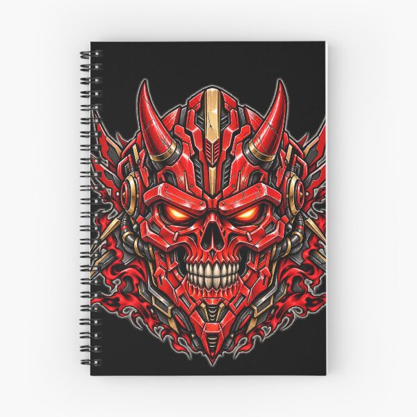 Item preview, Red Mecha Skull Oni Cyberpunk Art designed and sold by THAT-ONE-TEE.