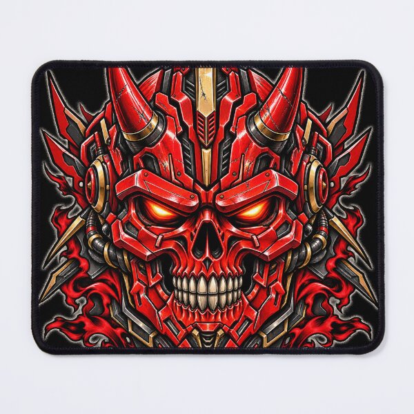 Item preview, Red Mecha Skull Oni Cyberpunk Art designed and sold by THAT-ONE-TEE.