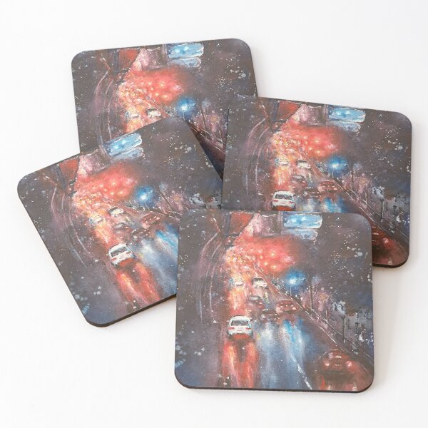 Item preview, Rainy City Night Watercolor designed and sold by paulaiakwarele.