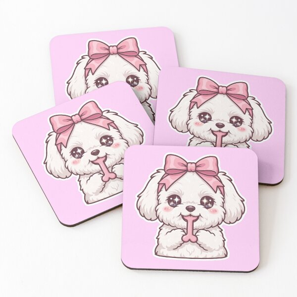 Item preview, Cute Wishbone Dog Pink Bow Kawaii Puppy Lover designed and sold by Neon Bones Studio.